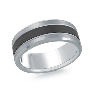 14K White Gold Ring from the Noir Collection by Malo