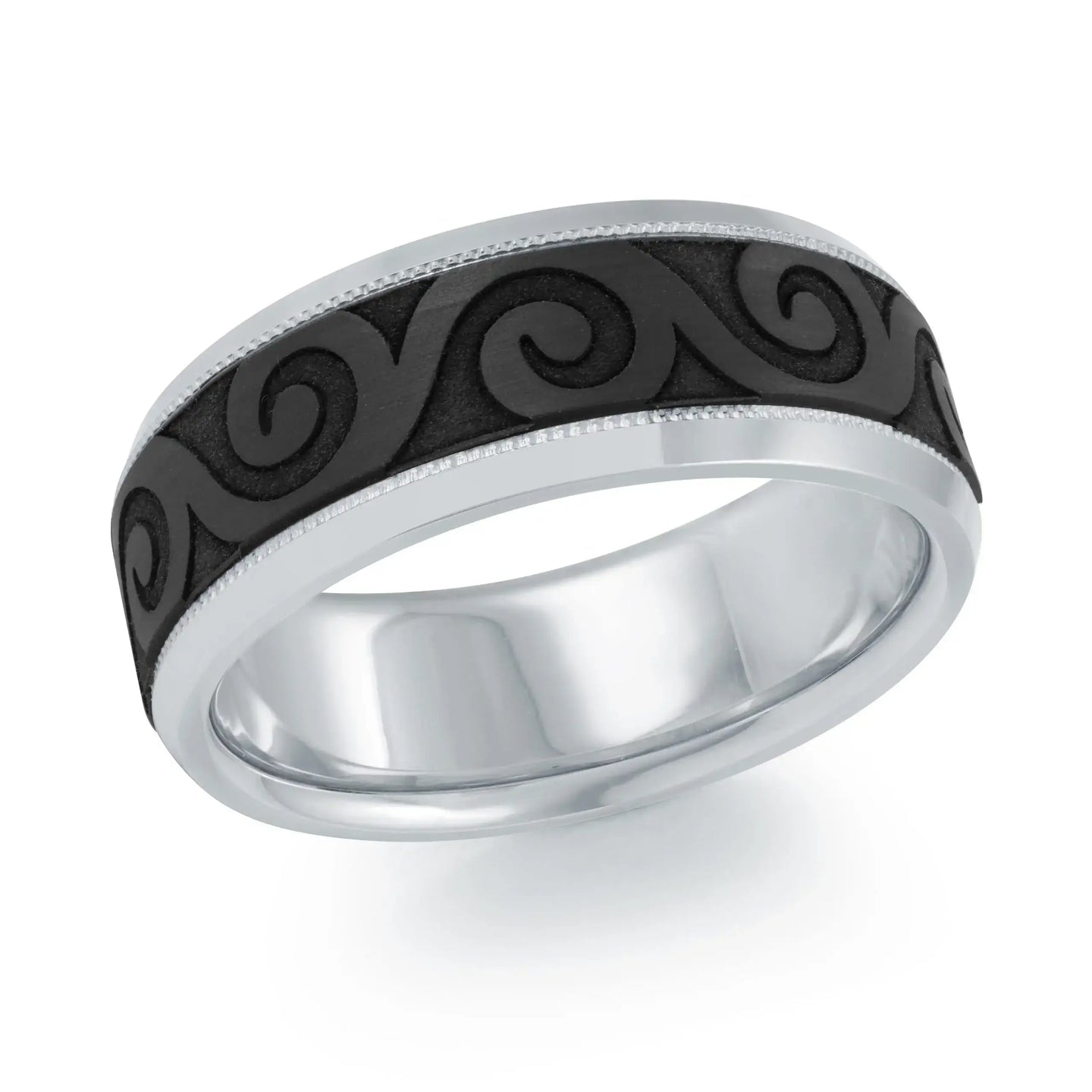 14K White Gold Ring from the Noir Collection by Malo