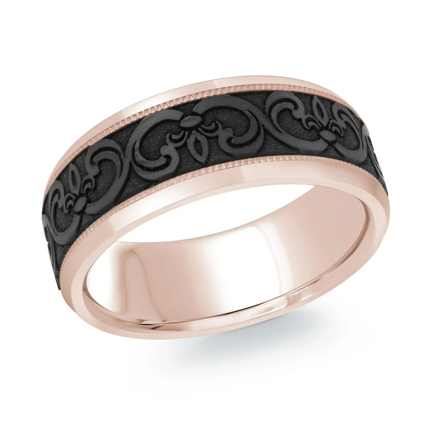 14K Rose Gold Ring from the Noir Collection by Malo