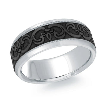 14K White Gold Ring from the Noir Collection by Malo