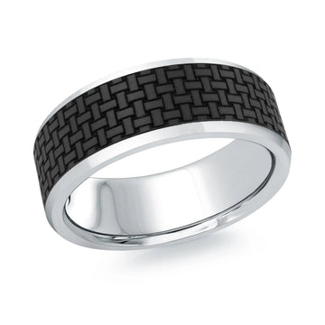 14K White Gold Ring from the Noir Collection by Malo