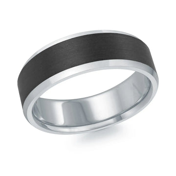 14K White Gold Ring from the Noir Collection by Malo