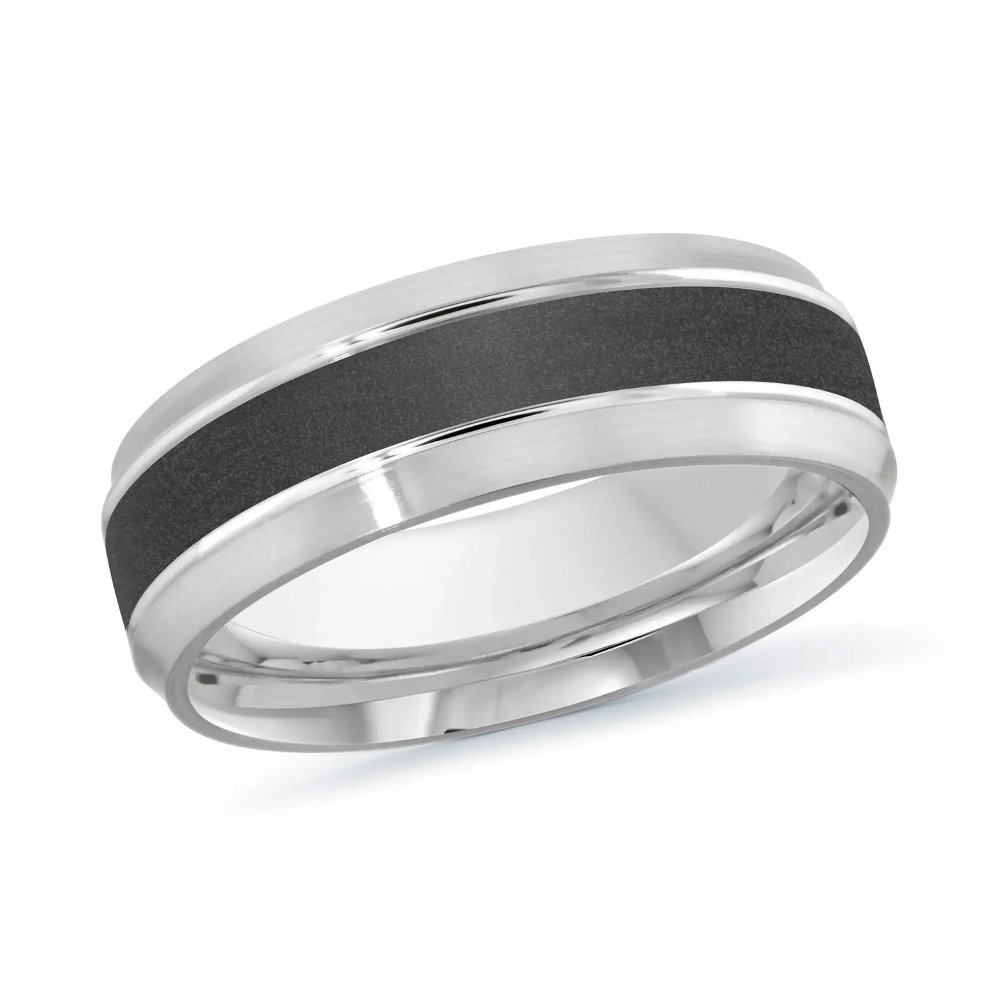 14K White Gold Ring from the Noir Collection by Malo