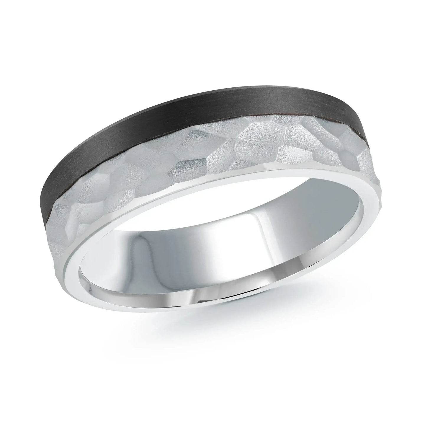 14K White Gold Ring from the Noir Collection by Malo