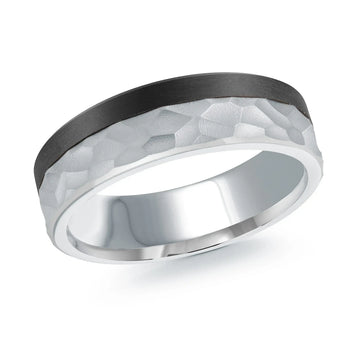 14K White Gold Ring from the Noir Collection by Malo