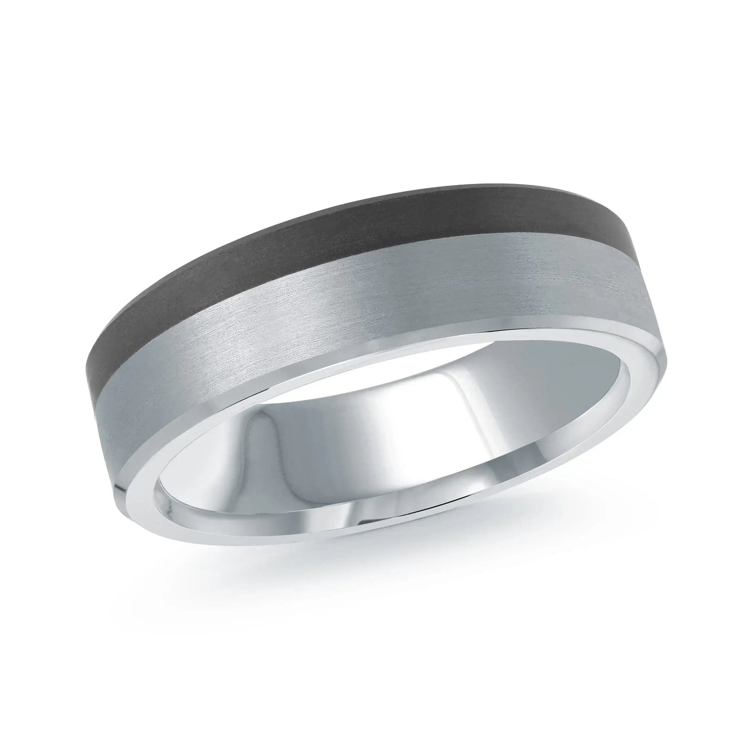 14K White Gold Ring from the Noir Collection by Malo