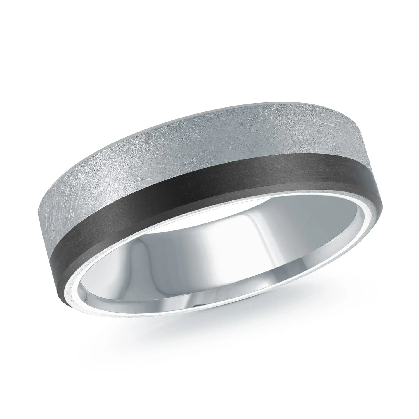14K White Gold Ring from the Noir Collection by Malo