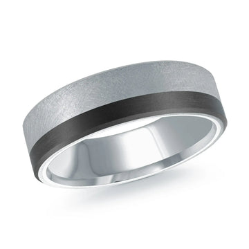 14K White Gold Ring from the Noir Collection by Malo