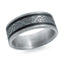 14K White Gold with Carbon Fiber Ring from the Noir Collection by Malo