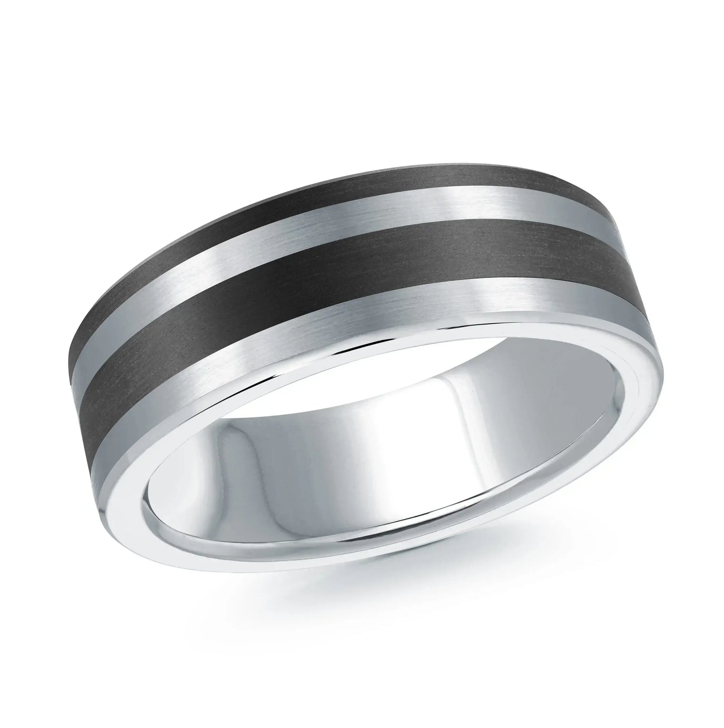 14K White Gold Ring from the Noir Collection by Malo