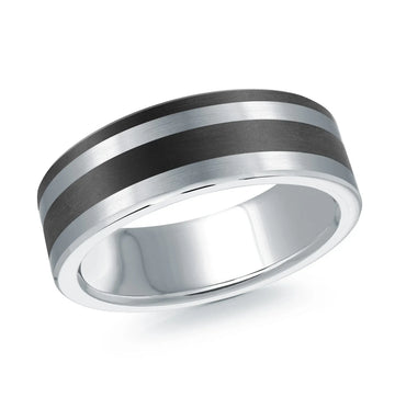 14K White Gold Ring from the Noir Collection by Malo