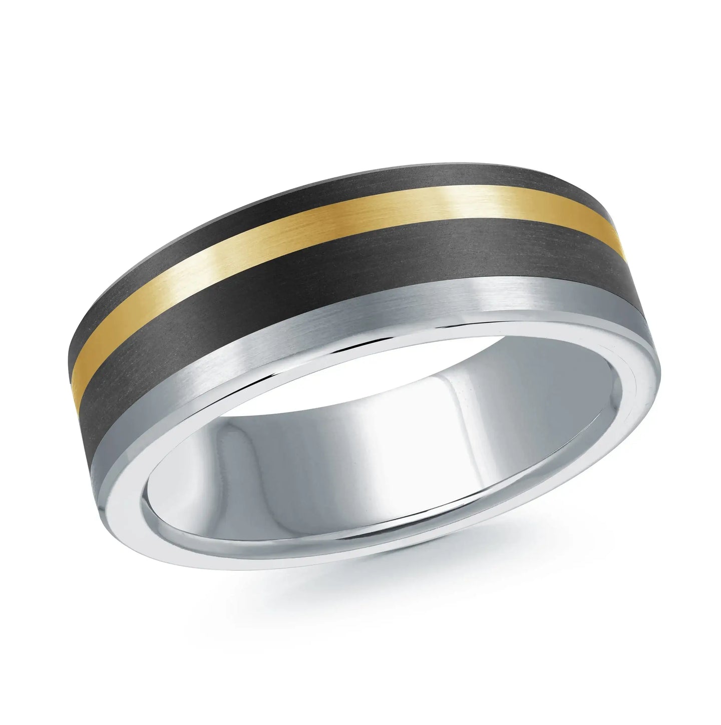 14K White Gold with 14K Yellow Gold Ring from the Noir Collection by Malo