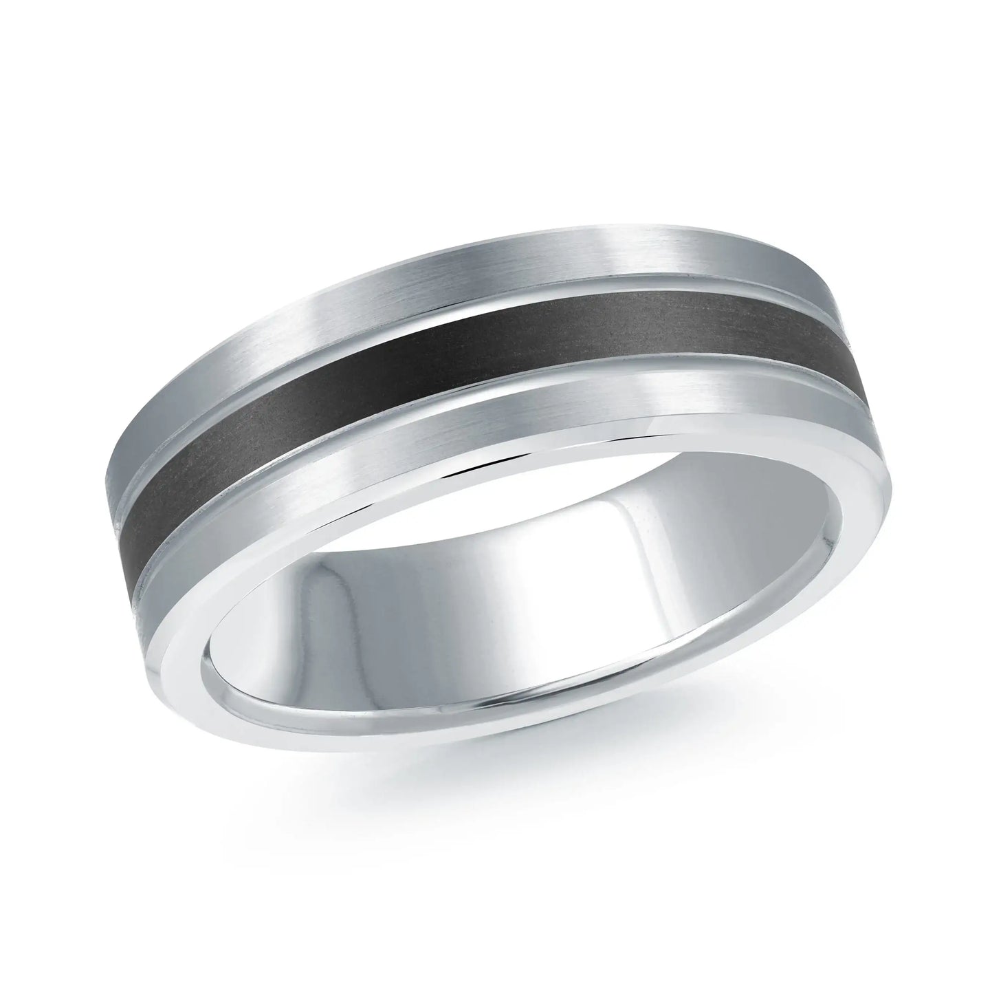 14K White Gold Ring from the Noir Collection by Malo