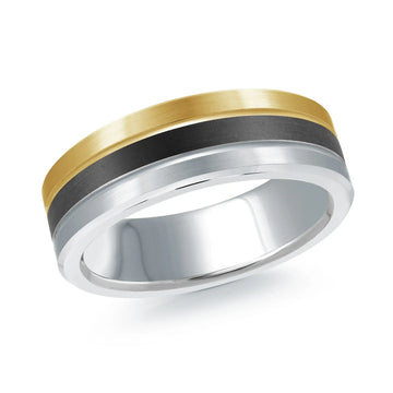 14K White Gold with 14K Yellow Gold Ring from the Noir Collection by Malo