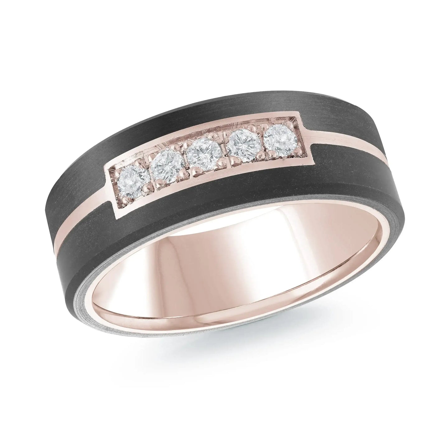 14K Rose Gold Ring from the Noir Collection by Malo
