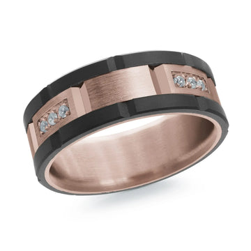 14K Rose Gold Ring from the Noir Collection by Malo
