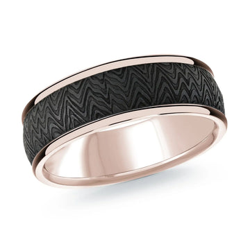14K Rose Gold Ring from the Noir Collection by Malo
