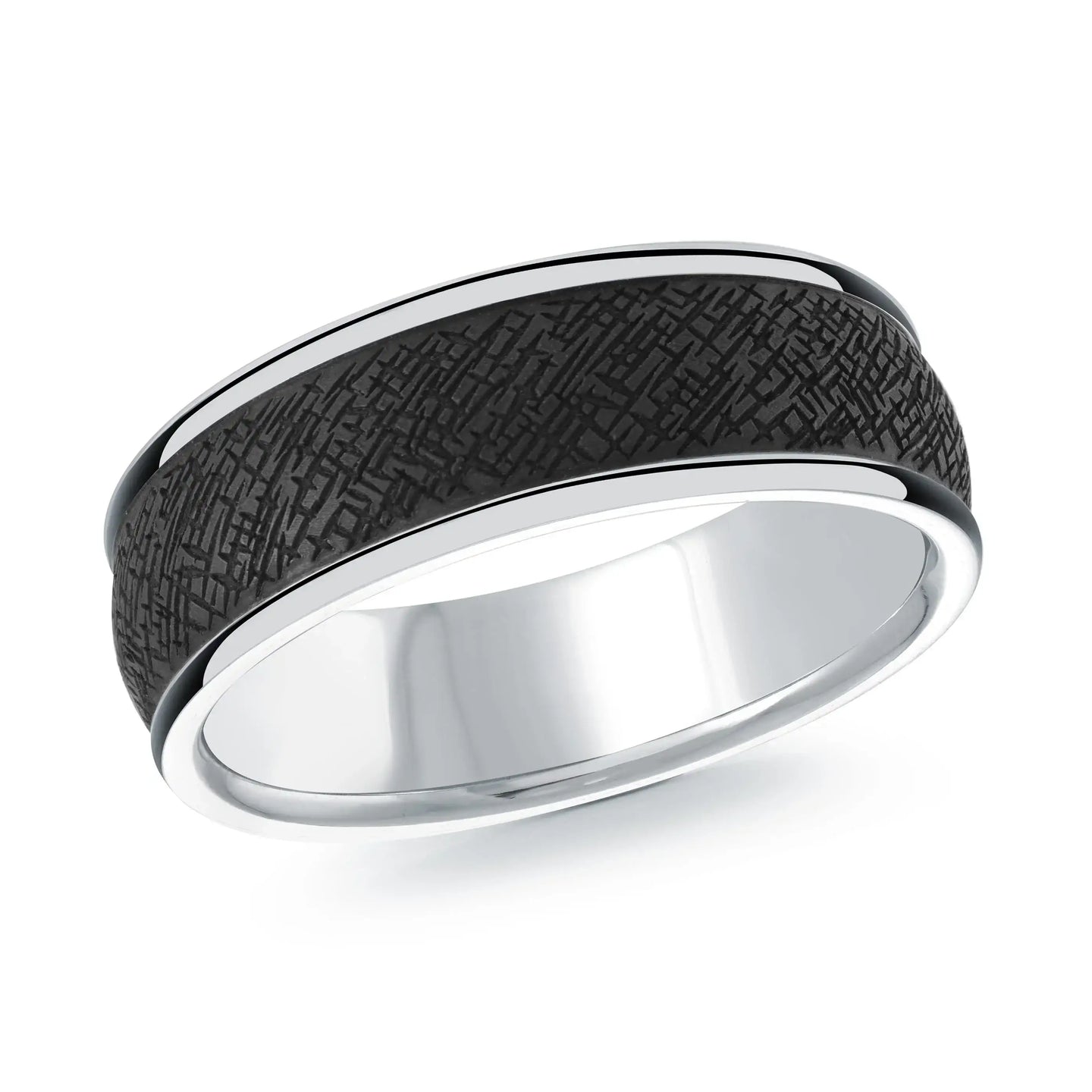 14K White Gold Ring from the Noir Collection by Malo