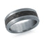 14K White Gold with Carbon Fiber Ring from the Tantalum Collection by Malo