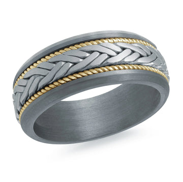 14K Yellow Gold with 14K White Gold Ring from the Tantalum Collection by Malo