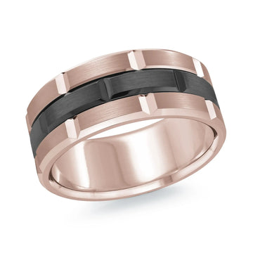 14K Rose Gold Ring from the Titanium Collection by Malo