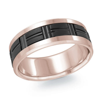 14K Rose Gold Ring from the Titanium Collection by Malo
