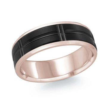 14K Rose Gold Ring from the Titanium Collection by Malo