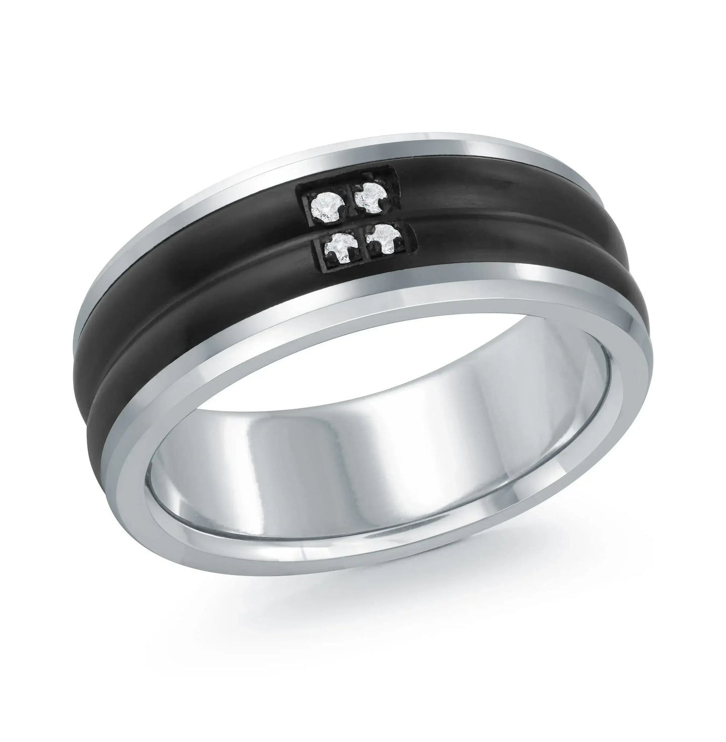 14K White Gold Ring from the Titanium Collection by Malo