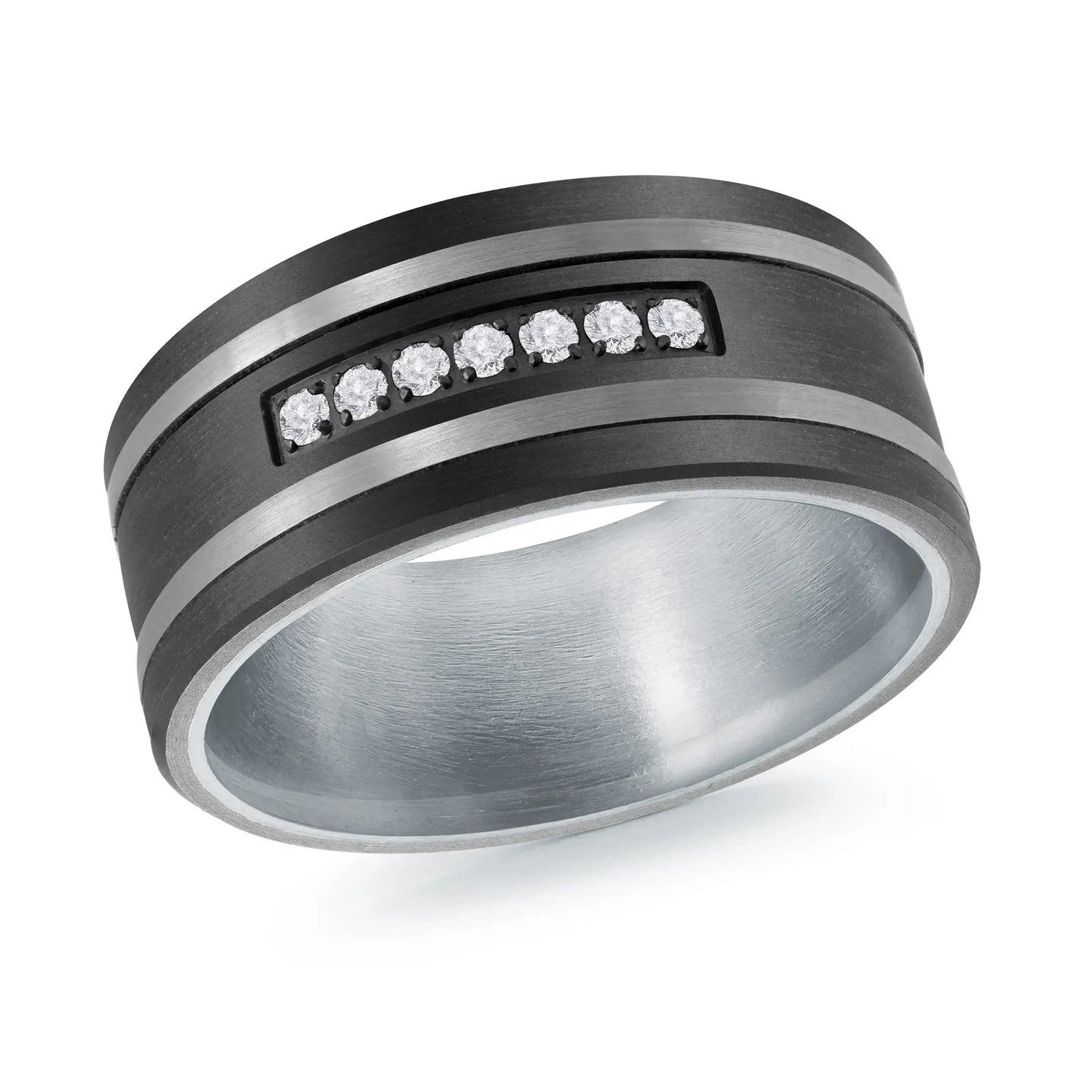 Titanium with 14K White Gold Ring from the Titanium Collection by Malo