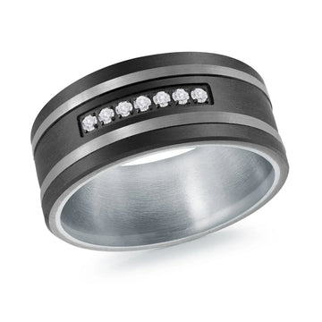 Titanium with 14K White Gold Ring from the Titanium Collection by Malo
