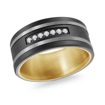 Titanium with 14K Yellow Gold Ring from the Titanium Collection by Malo