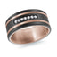 Titanium with Carbon Fiber and 14K Rose Gold Ring from the Titanium Collection by Malo