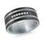Titanium with Carbon Fiber and 14K White Gold Ring from the Titanium Collection by Malo