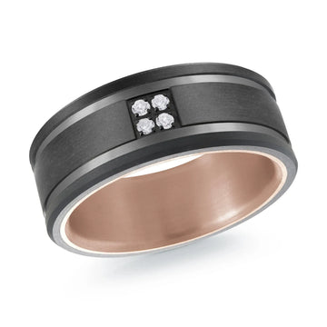 Titanium with 14K Rose Gold Ring from the Titanium Collection by Malo