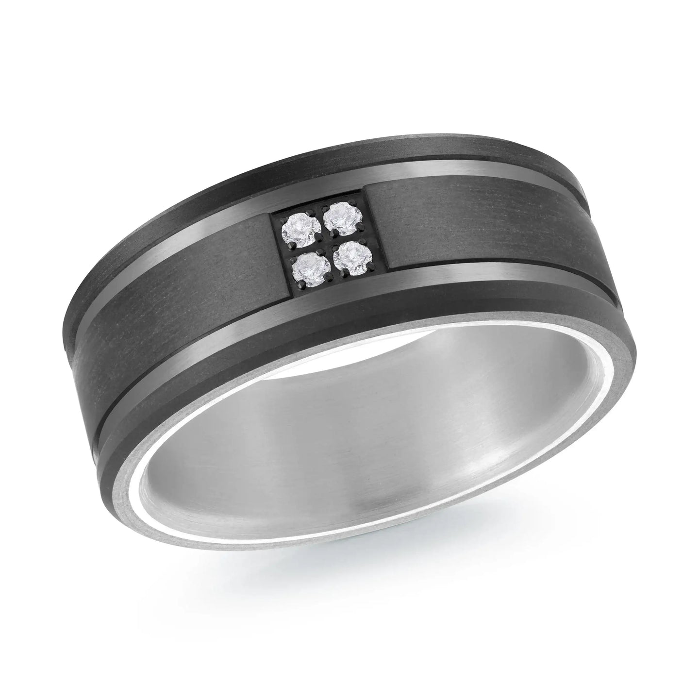 Titanium with 14K White Gold Ring from the Titanium Collection by Malo