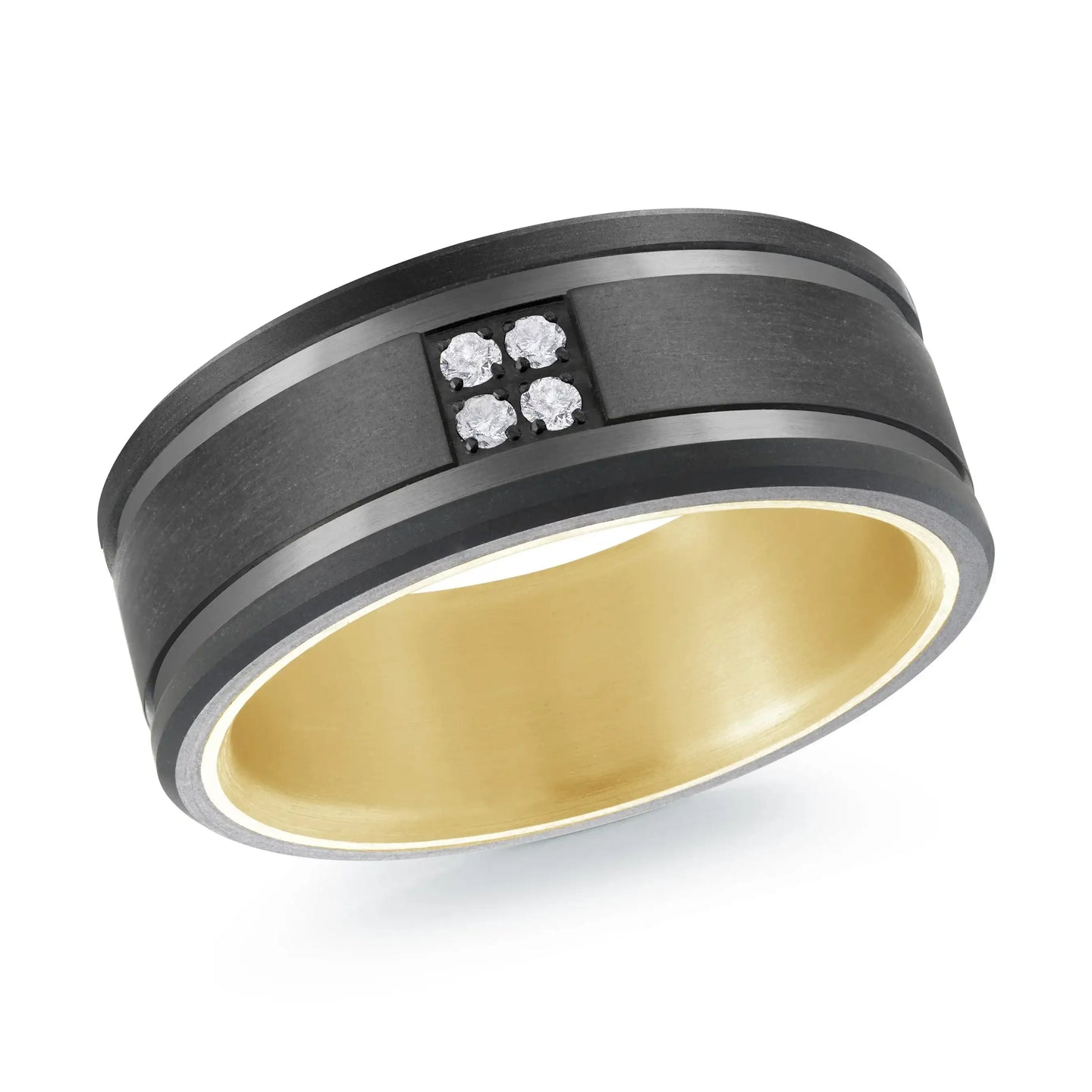 Titanium with 14K Yellow Gold Ring from the Titanium Collection by Malo