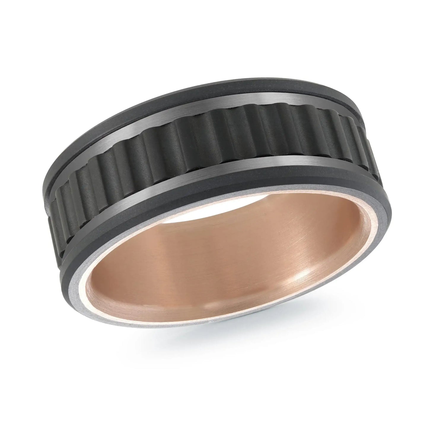 Titanium with 14K Rose Gold Ring from the Titanium Collection by Malo