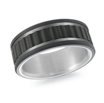 Titanium with 14K White Gold Ring from the Titanium Collection by Malo