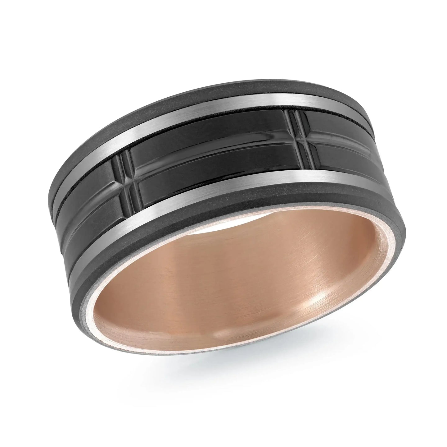 Titanium with 14K Rose Gold Ring from the Titanium Collection by Malo