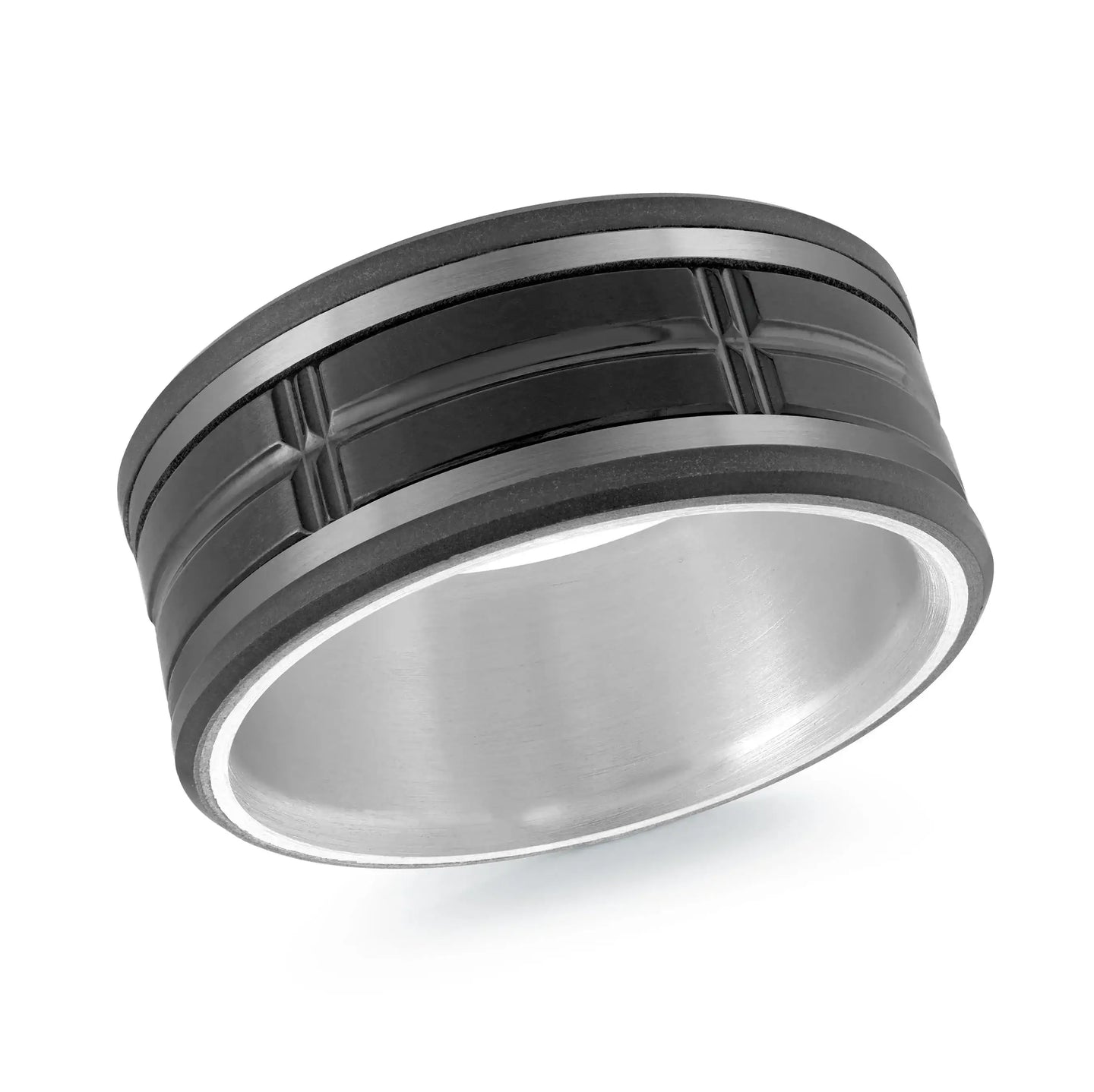 Titanium with 14K White Gold Ring from the Titanium Collection by Malo