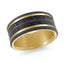 Titanium with Carbon Fiber and 14K Yellow Gold Ring from the Titanium Collection by Malo