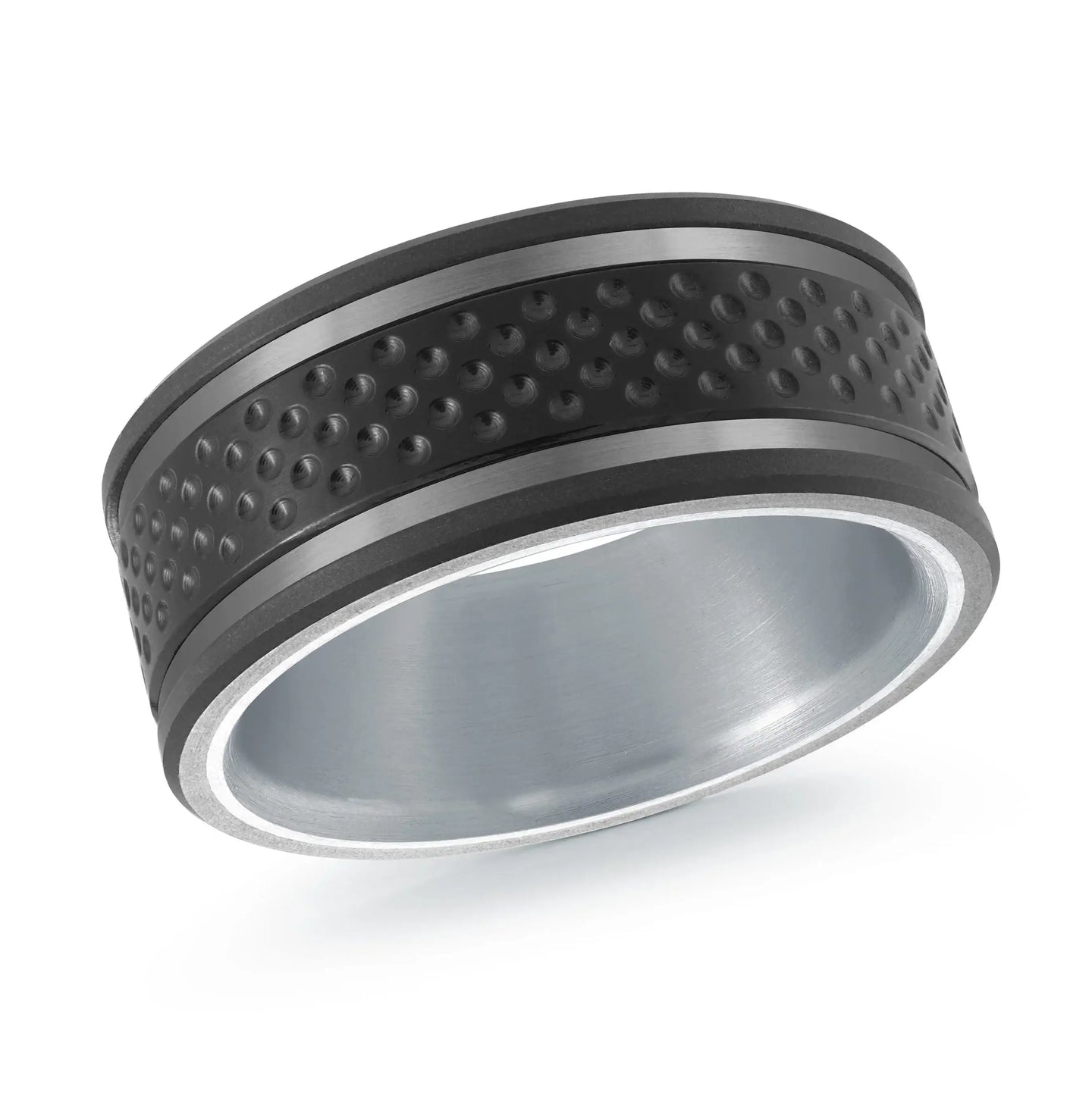 Titanium with 14K White Gold Ring from the Titanium Collection by Malo
