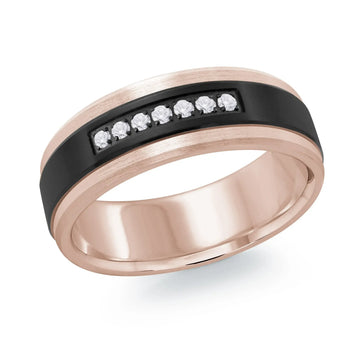 14K Rose Gold Ring from the Titanium Collection by Malo