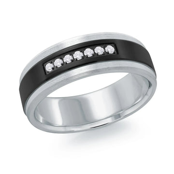 14K White Gold Ring from the Titanium Collection by Malo