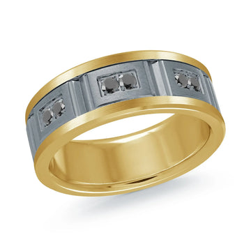 14K Yellow Gold with Carbon Fiber Ring from the Tantalum Collection by Malo