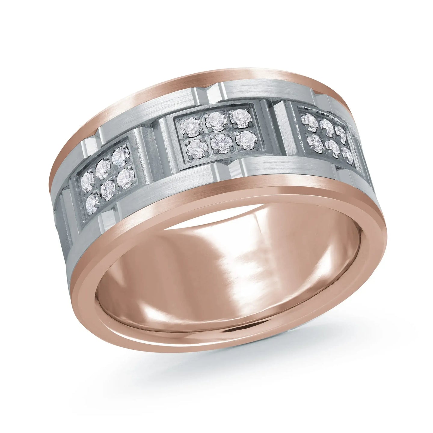 14K Rose Gold with 14K White Gold Ring from the Tantalum Collection by Malo