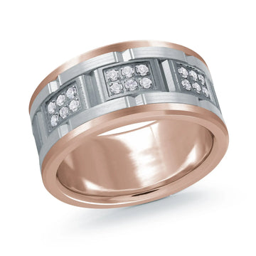 14K Rose Gold with 14K White Gold Ring from the Tantalum Collection by Malo