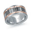 14K White Gold with 14K Rose Gold and Carbon Fiber Ring from the Tantalum Collection by Malo