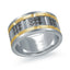14K White Gold with 14K Yellow Gold and Carbon Fiber Ring from the Tantalum Collection by Malo