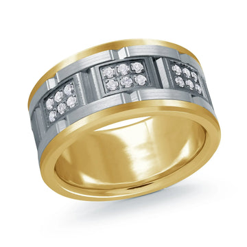14K Yellow Gold with 14K White Gold Ring from the Tantalum Collection by Malo
